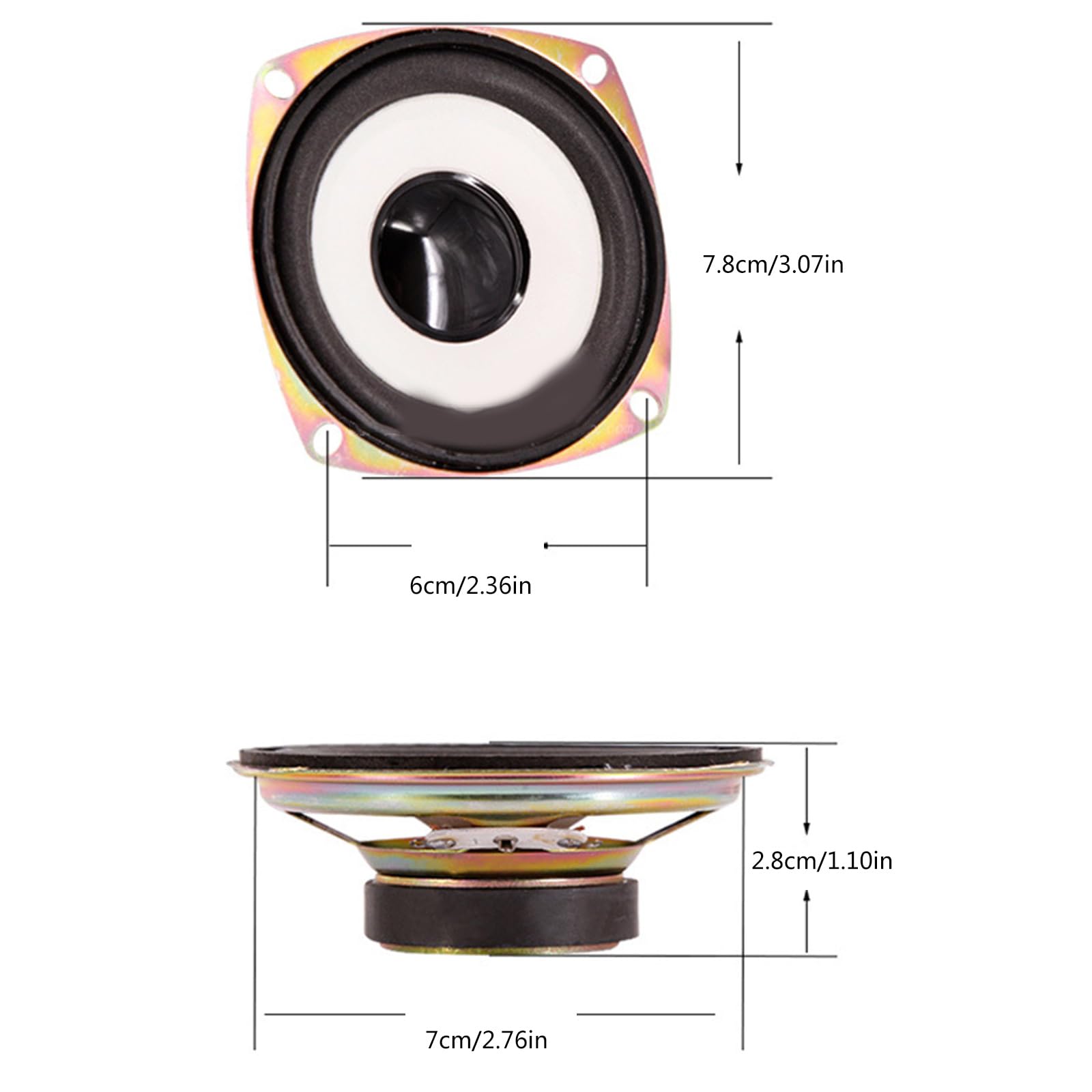 Amazon | 3 インチホワイトコーンスピーカーセット全周波数ウーファー